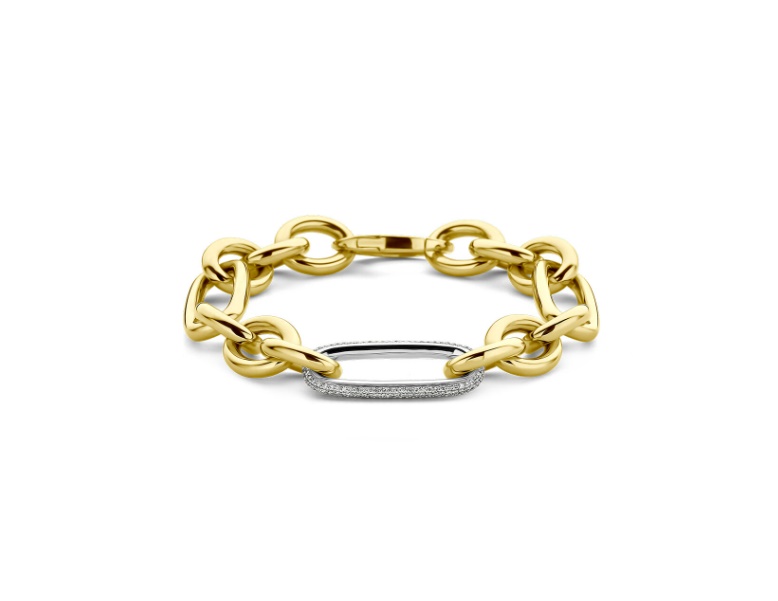 18krt gouden armband diamant 0.76ct g vsi 12 mm 21 cm